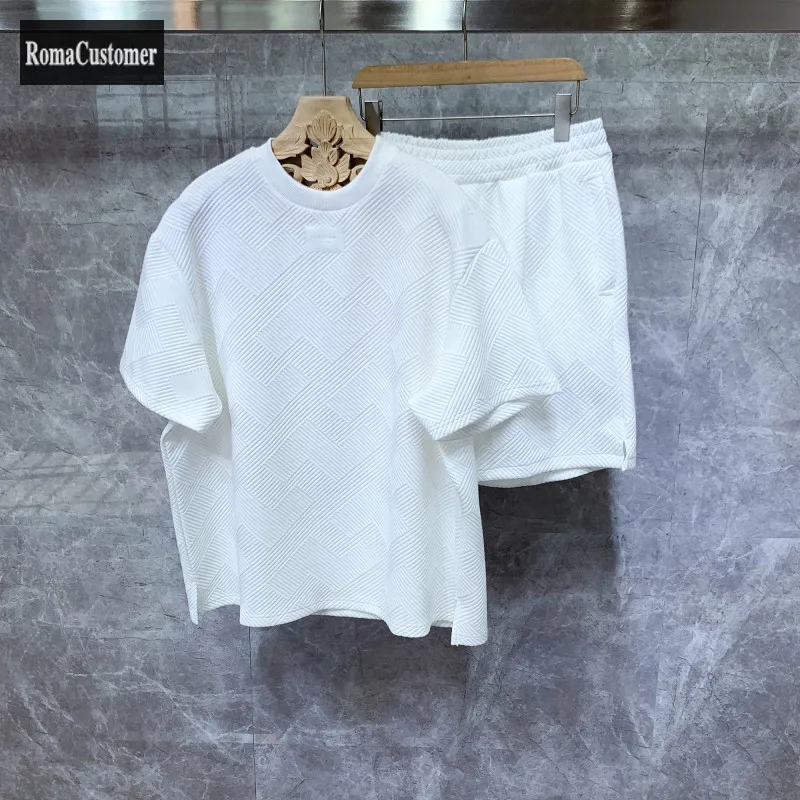 

New Summer Two Piece Set Mens Short Sleeve T-Shirt Trend Shorts Male All-Match Korean Version Casual Sports Handsome Sets