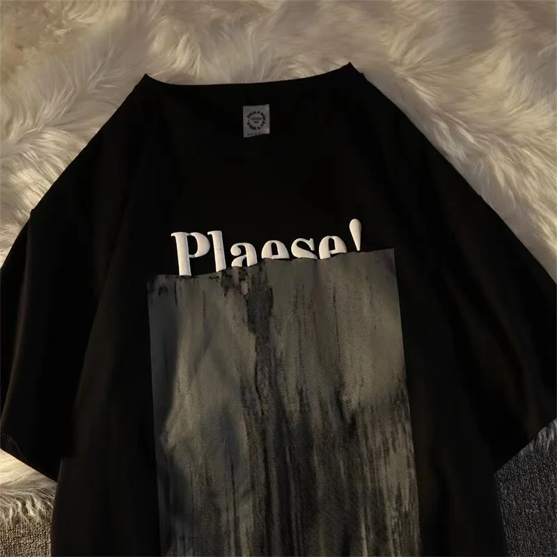 

New High-Quality Cotton PLAY Solid Color Love Short-Sleeved T-shirt Spring And Summer Bottoming Shirt Unisex Couple Sports Top
