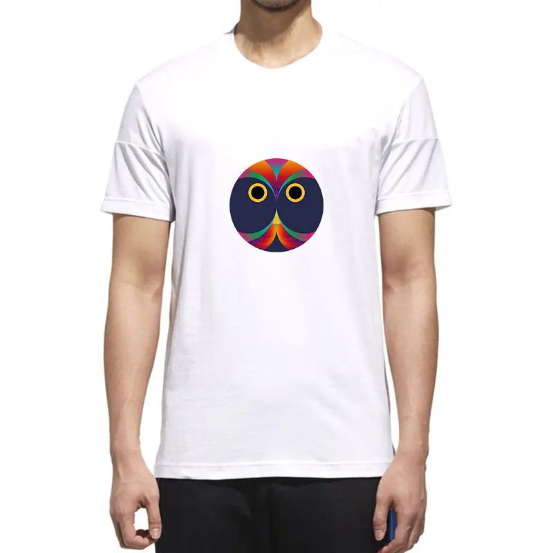

Футболка мужская с креативным рисунком совы, свитшот с круглым вырезом в стиле Харадзюку, Воздухопроницаемый пуловер унисекс, лето