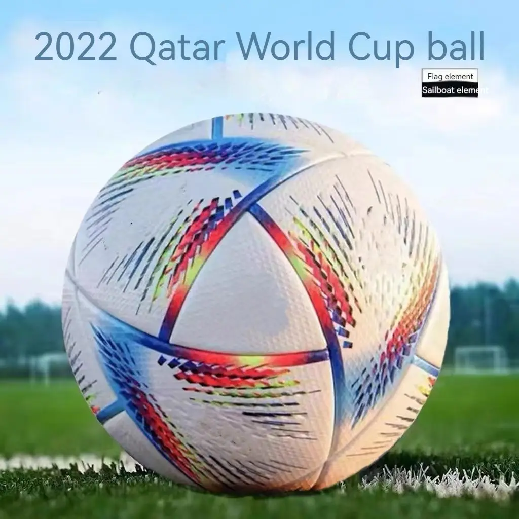 

Новинка 2022 г., высококачественный официальный бесшовный футбольный мяч Кубка мира из полиуретана, уличный футбольный мяч Лиги чемпионов, фу...