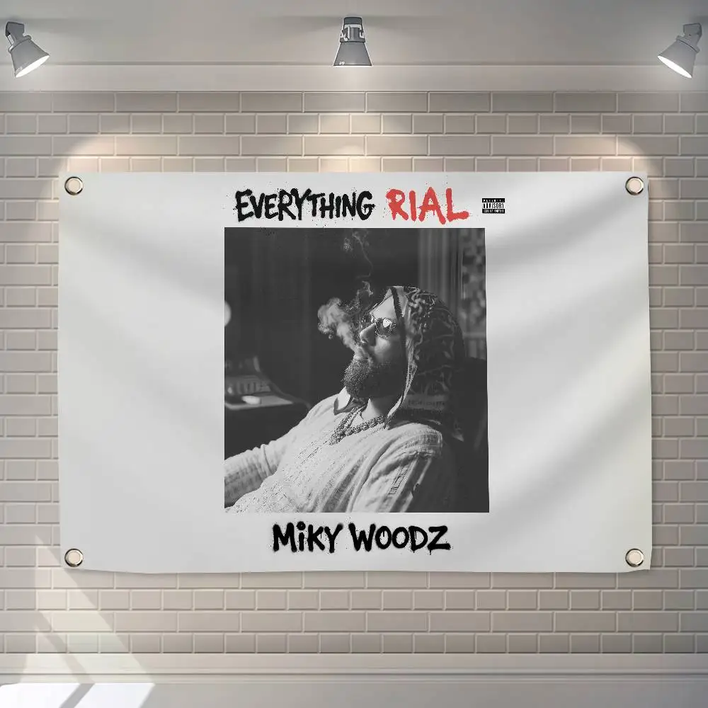 Фото Флаг-баннер M-Miky Woodz Verything RIAL 150x200см 60x90см для декора, улицы, пикника, вечеринки, дома, кемпинга, арт-декорации №2