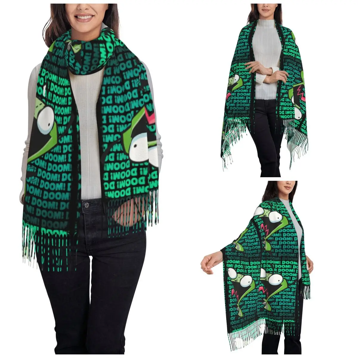 Шаль из пашмины с кисточкой для повседневной носки