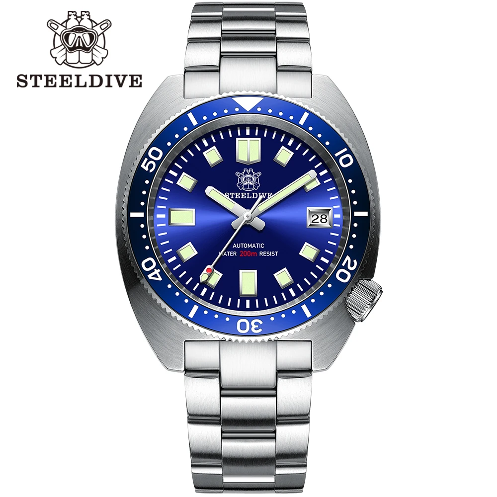 

STEELDIVE Design SD1977 New Style Abalone Dive Watches Japan NH35 Ceramic Bezel Super Swiss Luminous 200M Waterproof Men's Watch