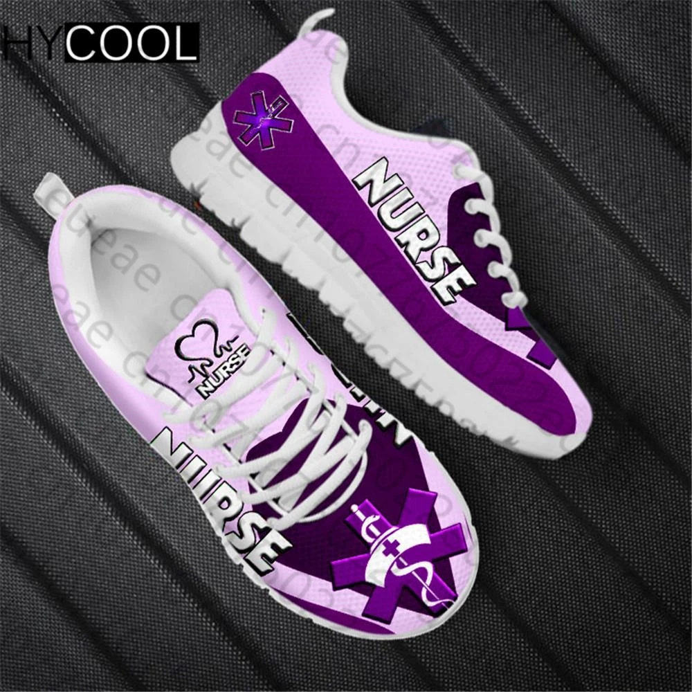 Женские легкие кроссовки HYCOOL с принтом сетчатая спортивная обувь медсестры для