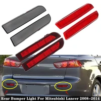 led rear bumper reflector brake light for mitsubishi lancer 2008 2014 evo evolution outlander sport red lens car accessories