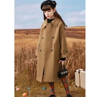 teenage girls clothing 12 14 years winter kid coat casual long wool outerwear autumn winter fashion solid color girl overcoat