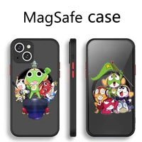 keroro gunso japan anime phone case transparent magsafe magnetic magnet for iphone 13 12 11 pro max mini wireless charging cover