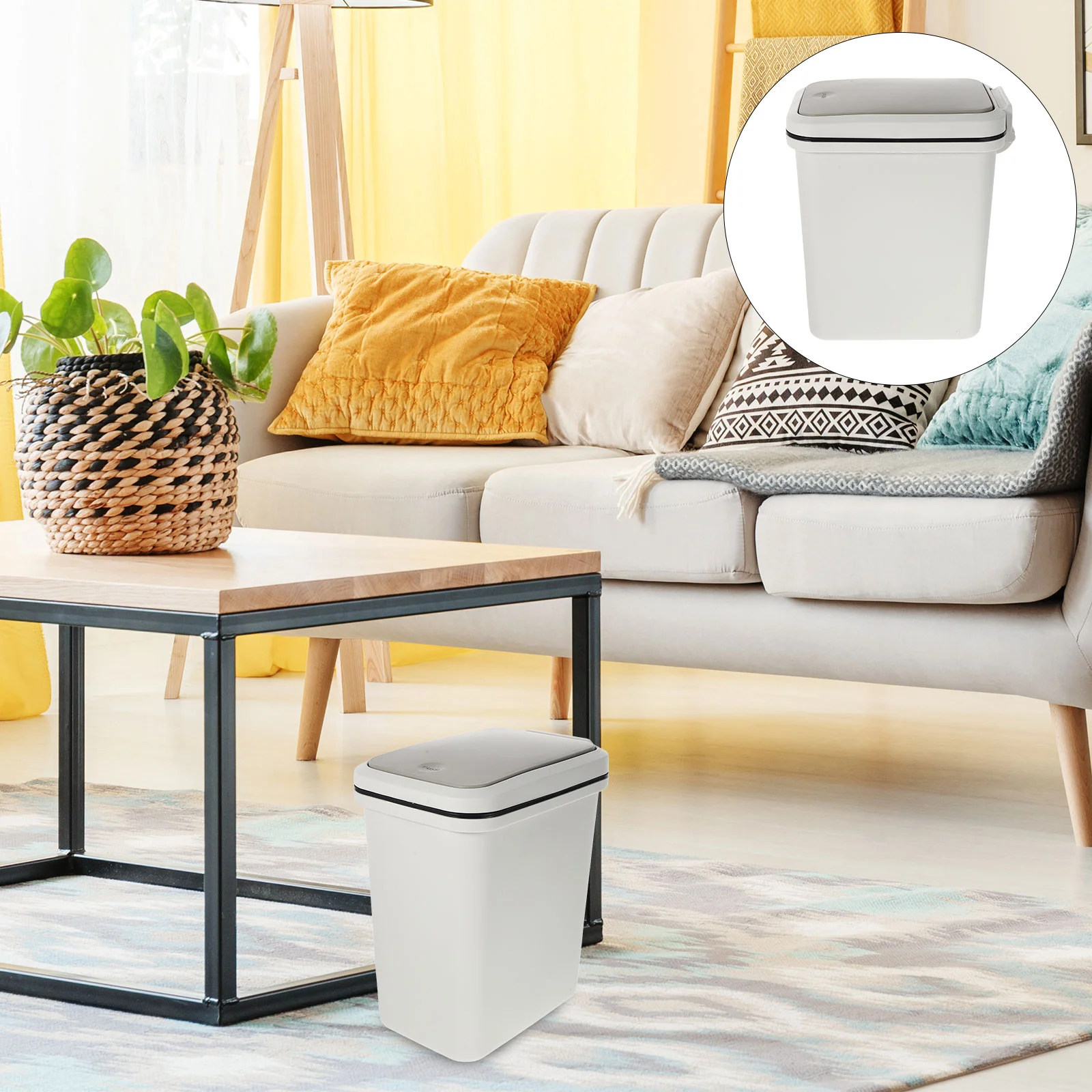

Trash Can Container Bin Garbage Waste Wastebasket Press Type Kitchen Basket Cans Vintage Paper Recycling Office Mini Bathroom