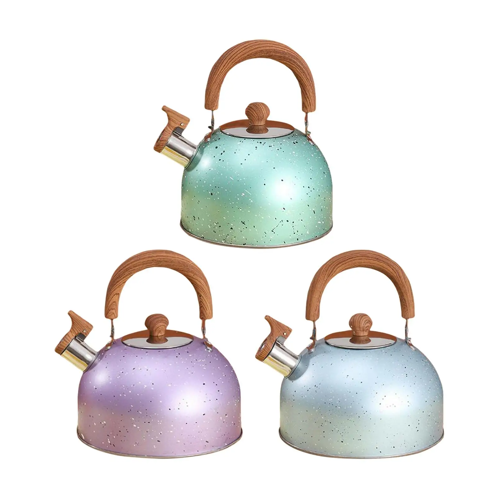 

Чайный чайник со свистком 3 л для плиты стильный с деревянной ручкой уникальный чайник для чая для кипячения воды для кемпинга с источником ...