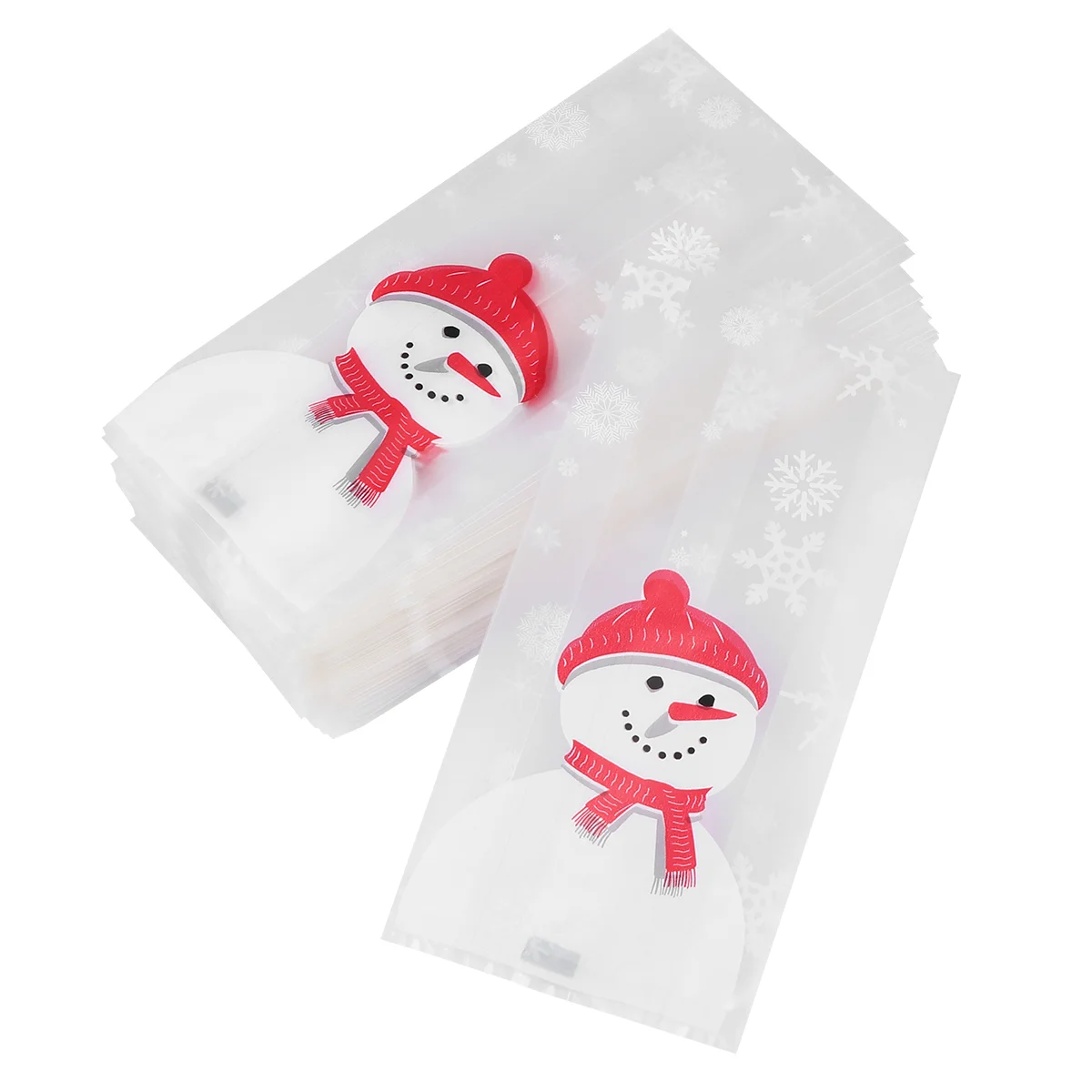 

Christmas Holiday Cellophane Cookie Gift Party Candy Treats Goodie Treat Snowman Container Favor Baking Winter Resealable Clear