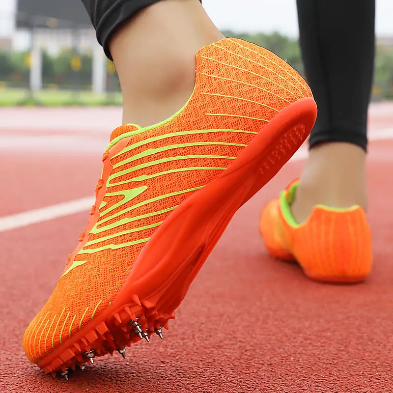 Air Mesh Track and Field Shoes Men Women Spikes Sneakers Athlete Running Training Shoes Lightweight Racing Match Sport Shoes