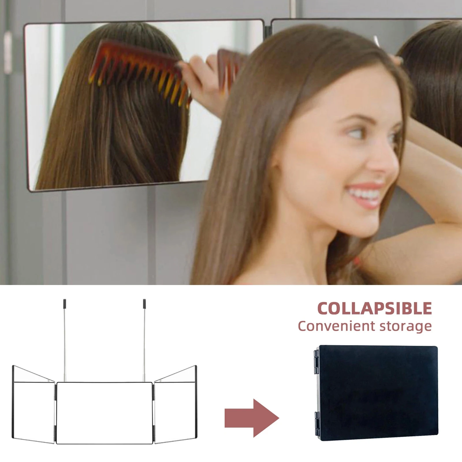 Зеркало для макияжа складное с регулируемой высотой 360 градусов |