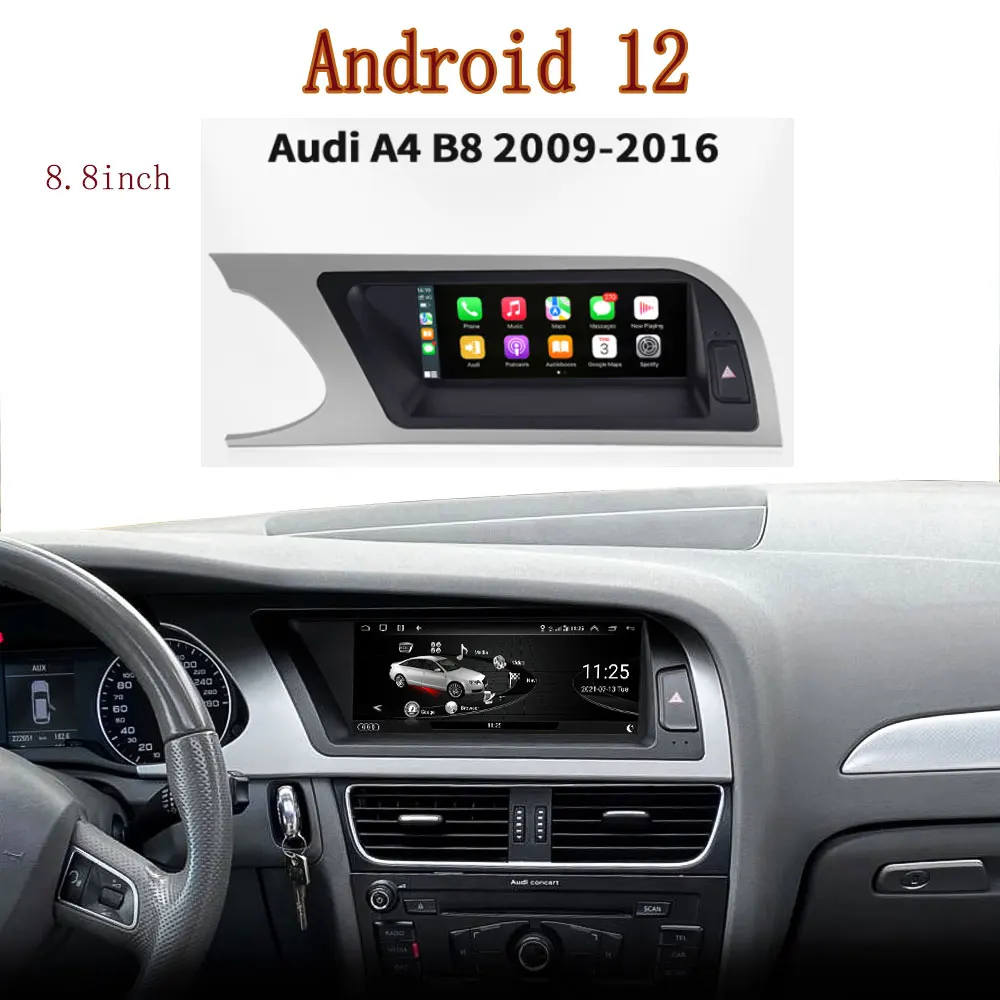 8.8 Inch Car IPS Touch Screen Radio GPS Navigation For Audi A4 B8 2009-2016 WIFI 4G SIM Android 12 Carplay BT SWC Google images - 6