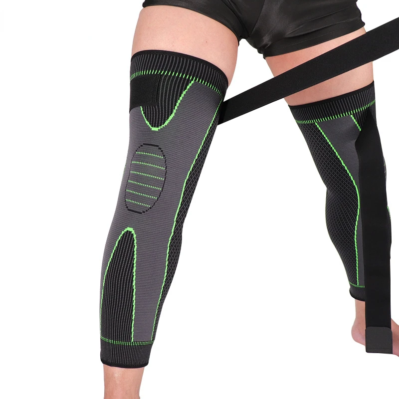 

Зеленые удлиненные леггинсы в полоску для защиты ног от скольжения, 1 шт., длинные наколенники, теплый рукав для колена