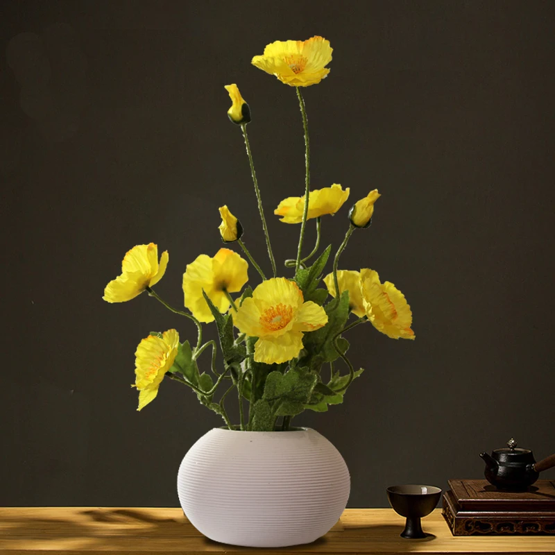 Современная керамическая ваза + искусственные цветы для дома гостиной рабочего
