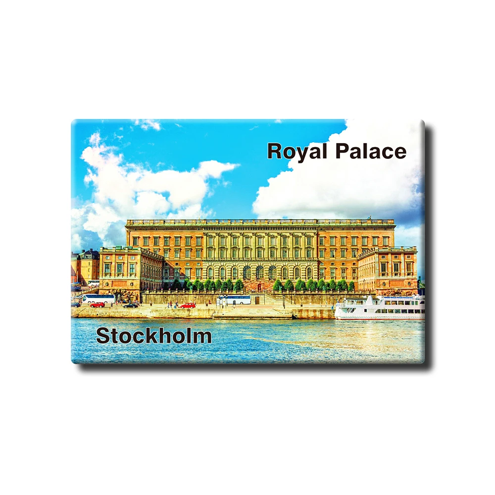 

Stockholm "Royal Palace" Sweden Tourist Souvenir Tinplate Refrigerator Decorative Sticker Creative Gift for Friends 27263
