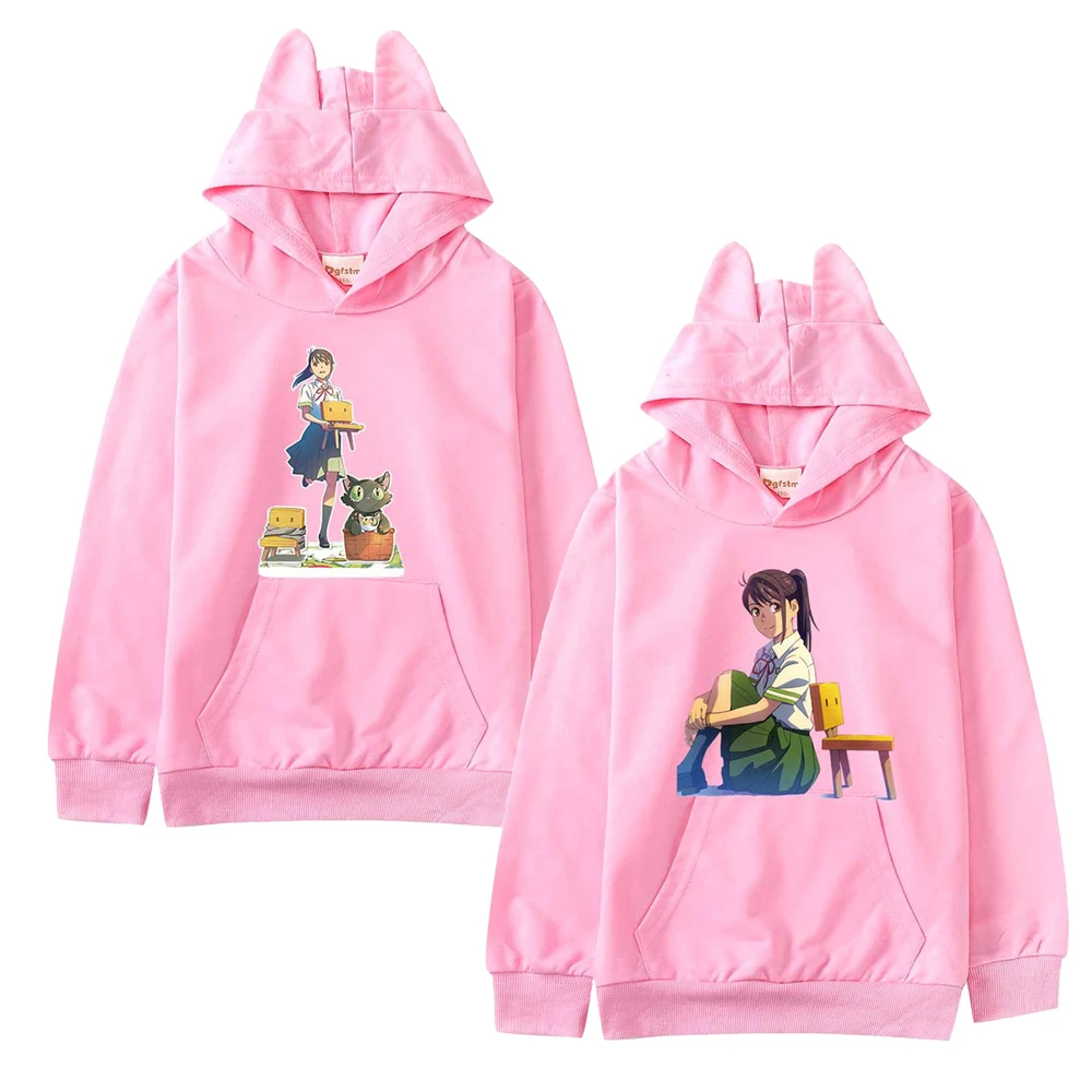 

Suzume Girls Hoodie Sweatshirt Toddler Boy Girl Autumn Hooded Pullover Cartoon Printed Long Sleeve Shirt Clothes Christmas Gift