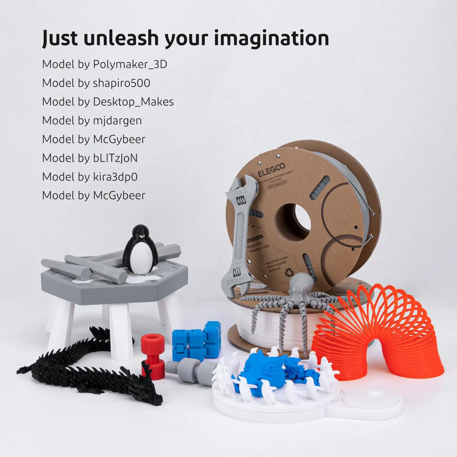 ELEGOO черная 10 кг 1 75 мм PLA-нить пластик 3D PLA для расходных материалов 3D-принтера