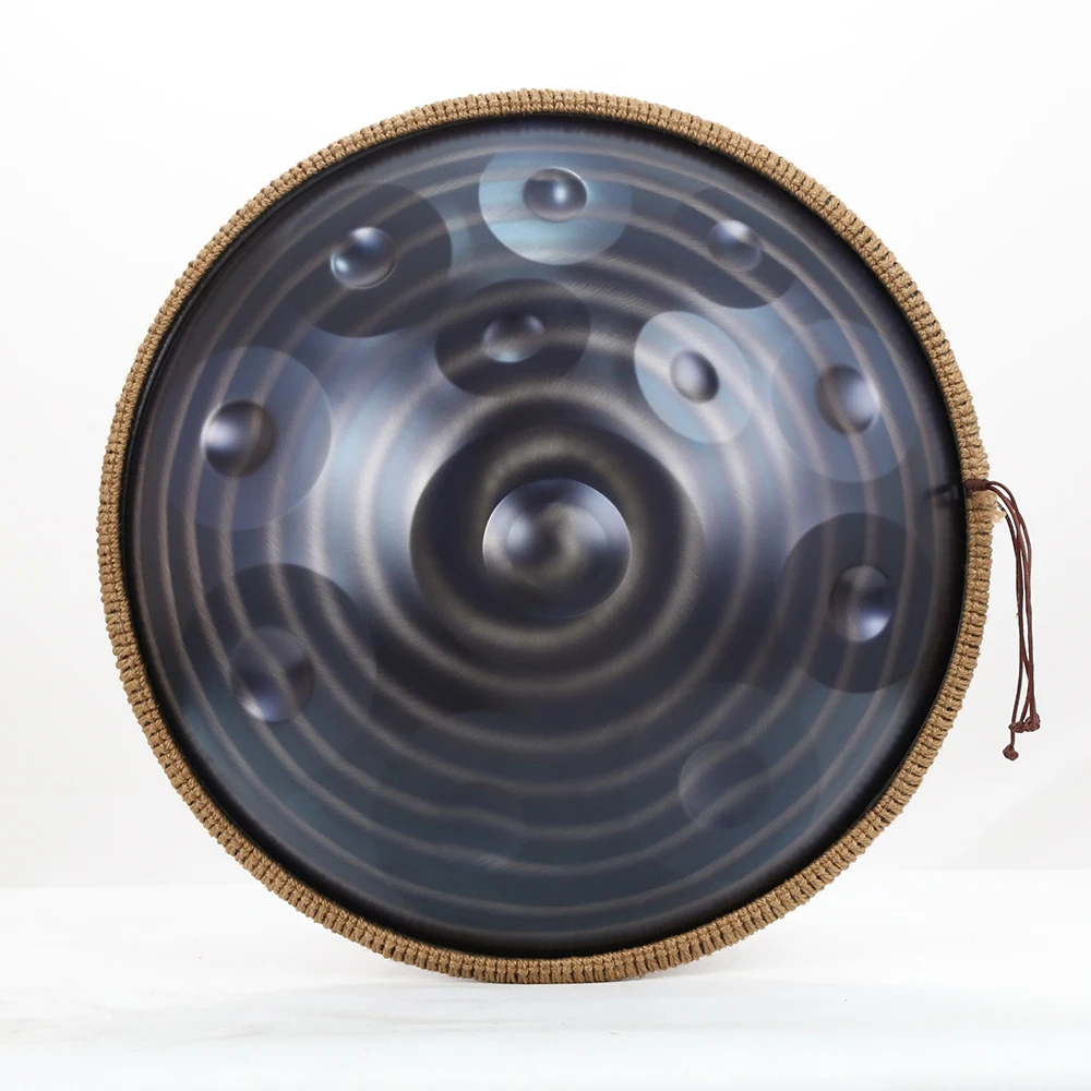 Ручной стальной барабан Handpan 440 Гц 12 нот 22 дюйма черный для начинающих Йога