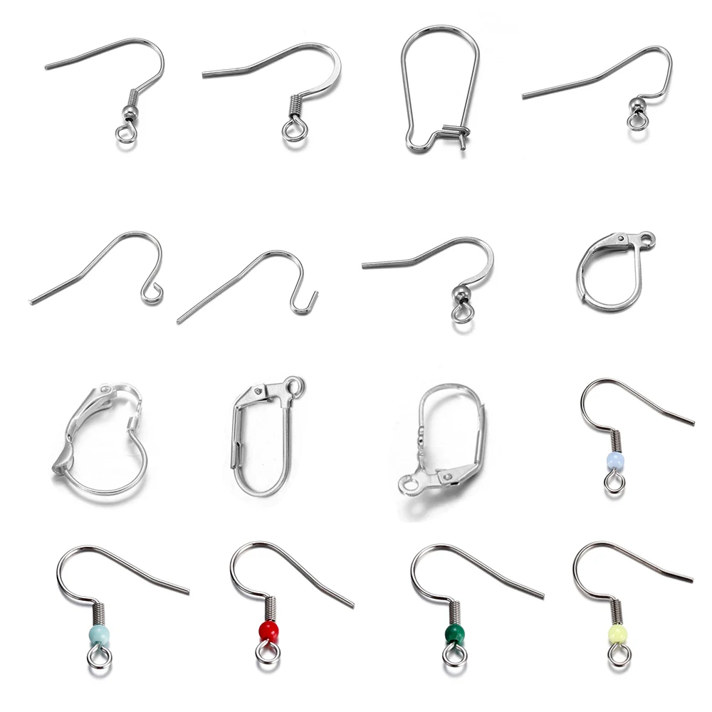 (Никогда не выцветает) Высокое качество 304 Нержавеющая сталь DIY серьги фурнитура застежки крючки ювелирные изделия Аксессуары для ушей