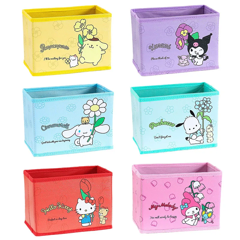 

Sanrios My Melody Cinnamoroll Purin Dog Kittys Kuromi понравико аниме Kawaii Складная Настольная коробка для хранения мультяшных мелочей подарок