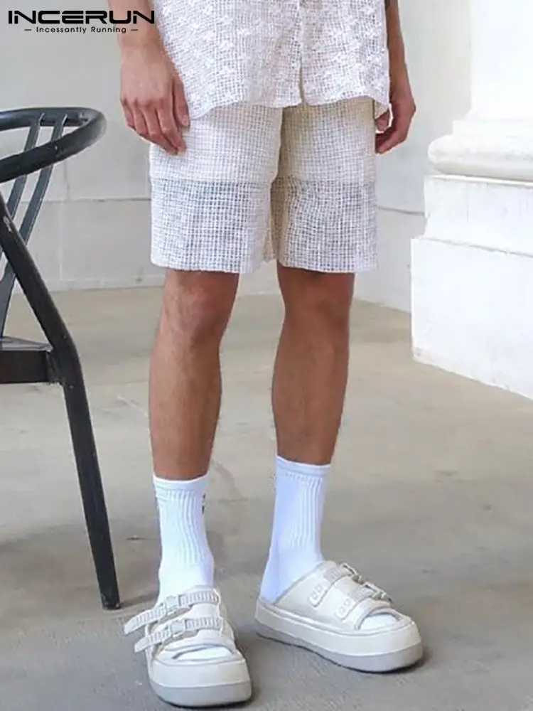 

Топы INCERUN, новинка 2022, мужские Модные повседневные стильные брюки, стильные универсальные простые мужские свободные удобные шорты в клетку, ...