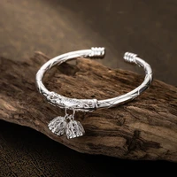 retro heritage ancient silver jewelry open s925 sterling silver ladies bangle simple and innovative design valentines day gift