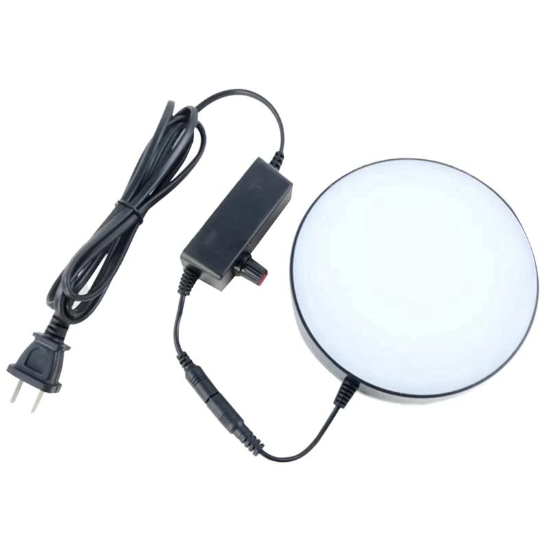 

White Adjustable Brightness Ring Light Illuminator Spare Parts With Power Adapter LED Ring Microscope Bottom Light US Plug