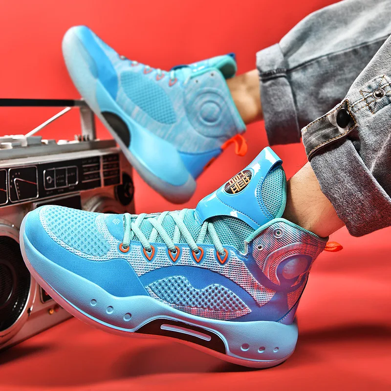 High top woven Sneakers Men's basketball shoes youth sneaker