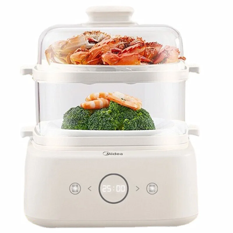 

220V Home Electric Egg Steamer 2 Layers Automatic Steaming Cooking Pot Multi Cooker For Breakfast