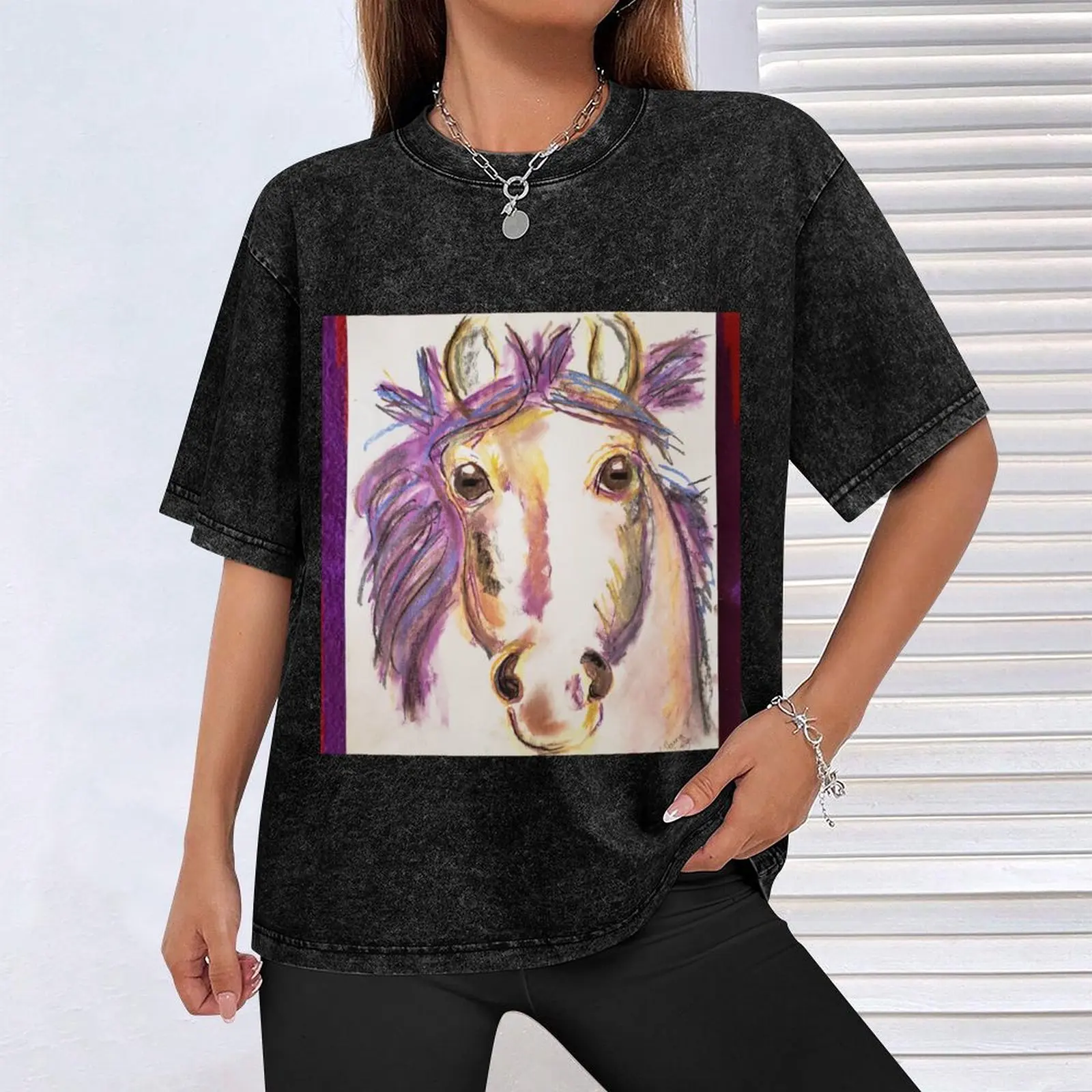 Футболка Wind Horse of the Rainbow футболки большого размера мужские с рисунком