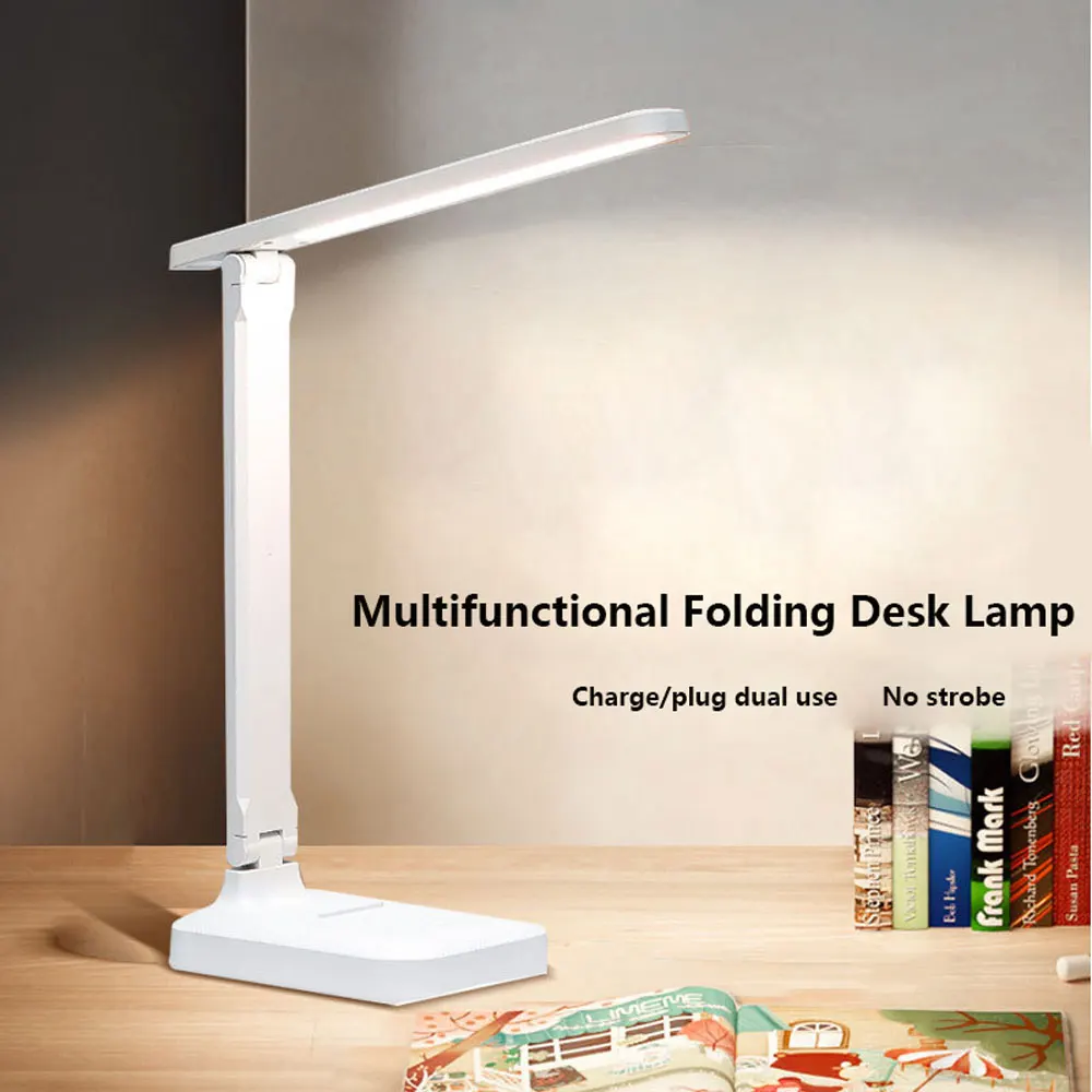 

LED Table Lamp 3 Color Stepless Dimmable Touch Foldable Desk Lamp Student Dormitory Bedroom Bedside Eye Protection Reading Light