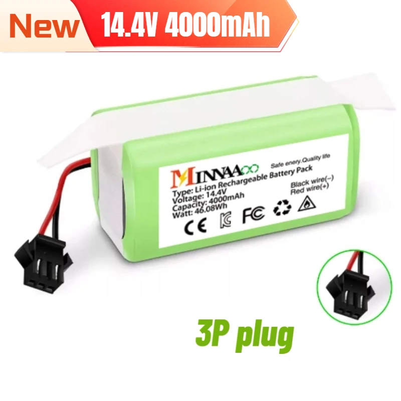 

14.4V 4.0Ah Li-ion battery for Cecotec Conga Excellence 950 990 1090 Ecovacs Deebot DN621 601/605 Eufy RoboVac 35C Panda i7 V710