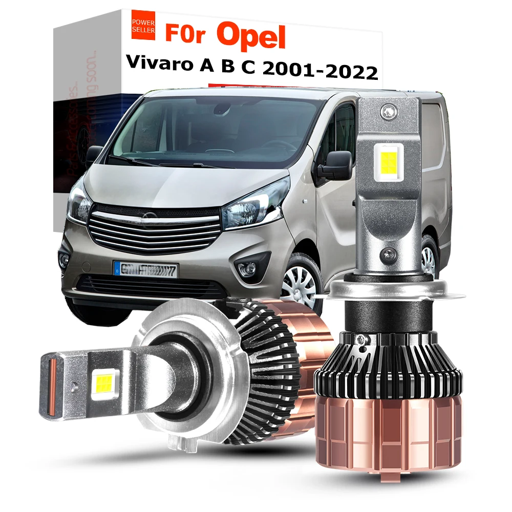 

2 X Canbus лампа для фар ближнего и дальнего света для Opel Vivaro A B C 2001-2022 100 Вт лм, высокая яркость, светодиодный няя светодиодная фара автомобиля