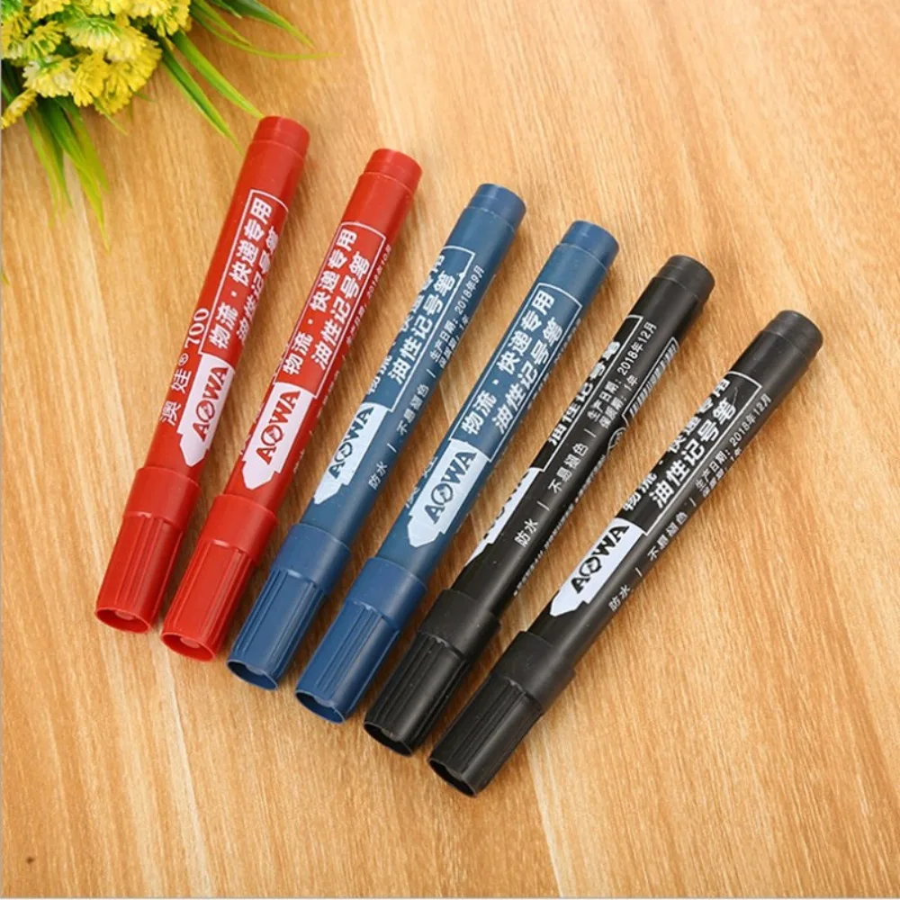 

2PCS Wholesale Marker Pen Black Blue Red Write Point Poster Advertising Graffiti Paper Metal Glass Paint Marking Signature Pen
