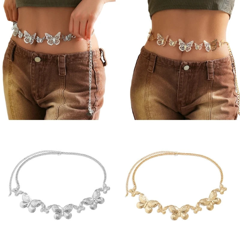 

2XPC Waist Chain Pant Chain Jeans Belt Skirt Chain Belly Chain