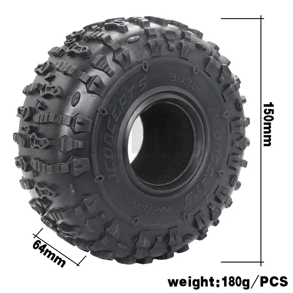 

4pcs 2.2 Inch Jconcepts Rubber Tyre 2.2 Wheel Tires 150x64mm For 1/10 Rc Crawler Wraith Trax Rr10 Scx10 Wrangler 2.2 Wheel