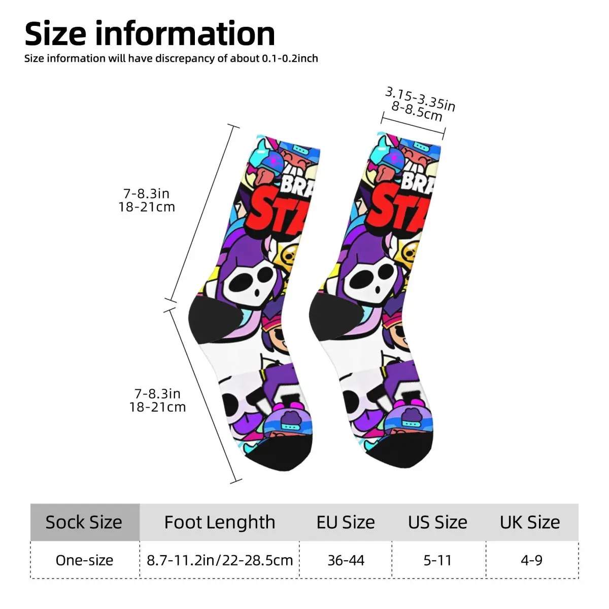 Баскетбольные носки Harajuku Brawling-Heros длинные из полиэстера для женщин и мужчин