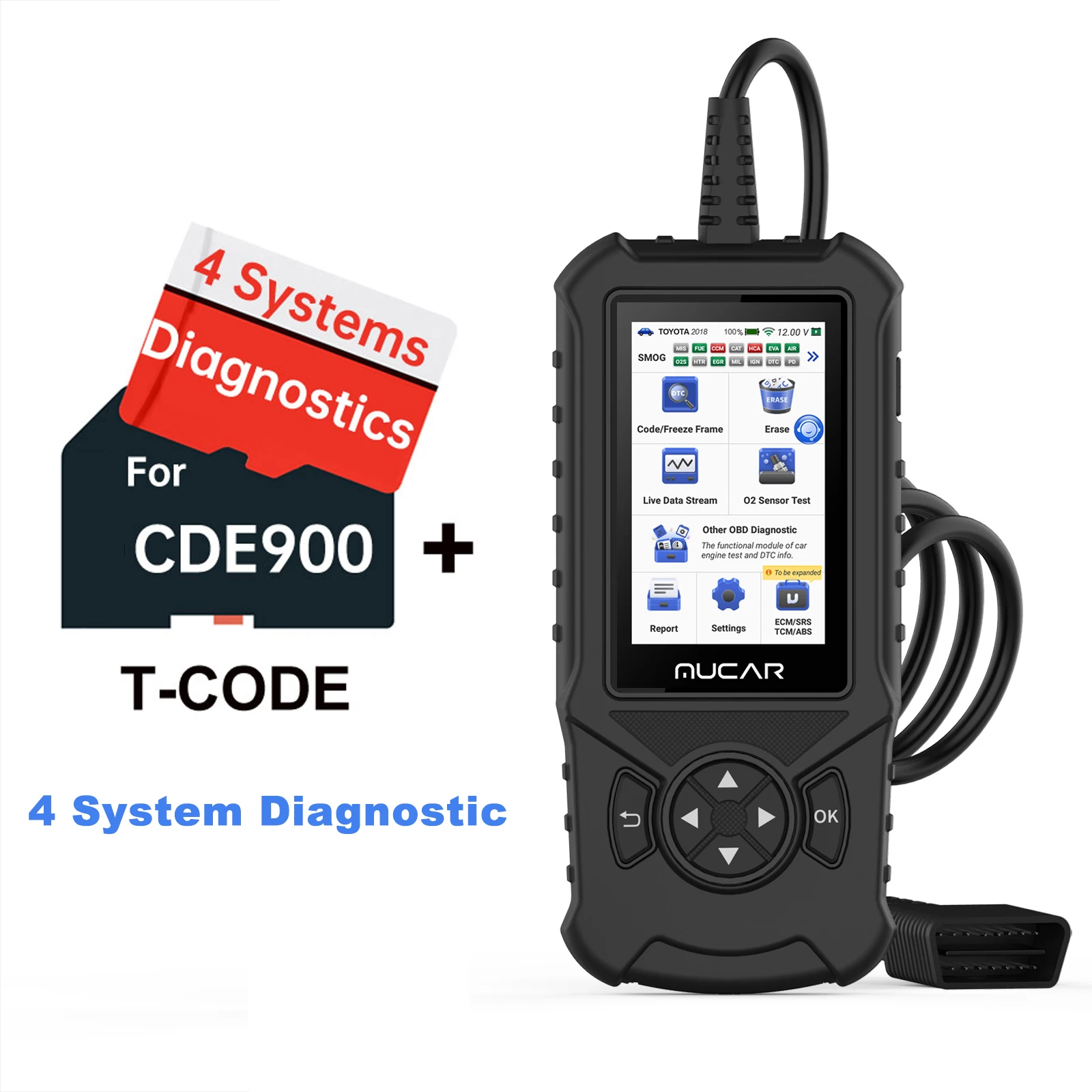 

Диагностический сканер MUCAR CDE900, Obd2 прибор для диагностики автомобильного двигателя, ABS, SRS, TCM 4, устройство для считывания кодов системы, диагностика автомобиля, бесплатное обновление