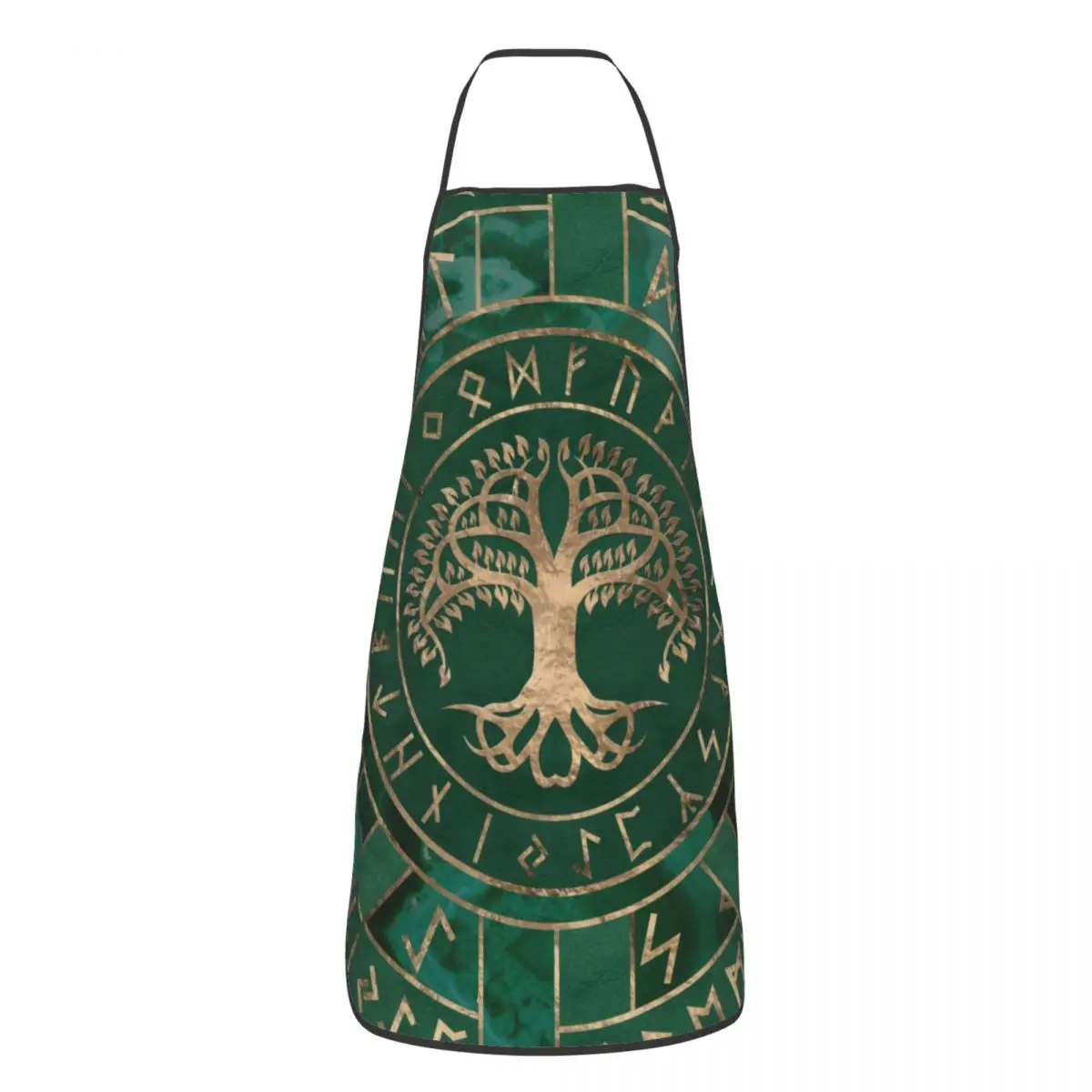 

Bib Tree Of Life Aprons Men Women Unisex Adult Chef Cooking Kitchen Viking Norse Yggdrasil and Futhark Tablier Cuisine Gardening