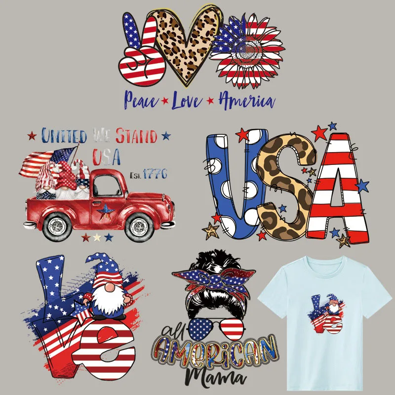 

Iron-on Transfers for Clothing American Independence Day DIY Patches for Clothing Iron on Patch on Clothes Decorative Stickers