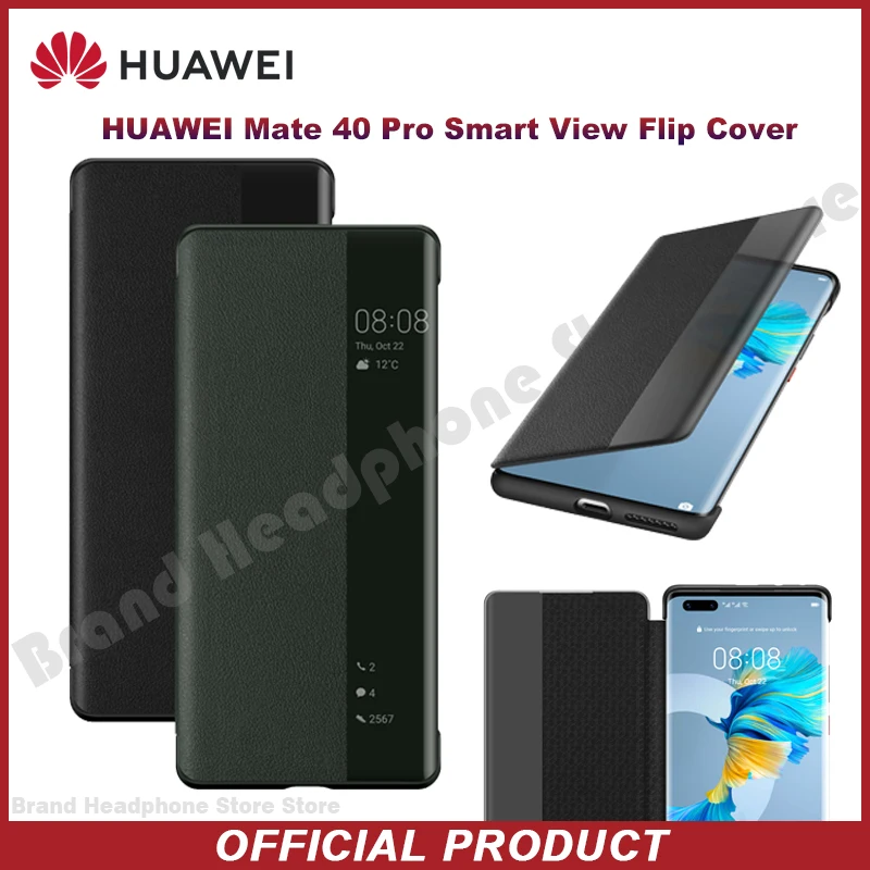 

New Original Huawei Smart View Cover Leather rotection Phone Case Flip case Auto Sleep Wake For HUAWEI P40/P40 Pro/P40 Pro+ plus