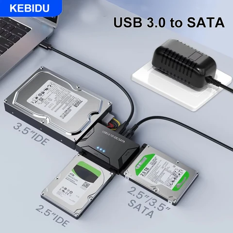 KEBIDU 3-в-1 USB 3.0 Адаптер SATA/IDE для жестких дисков
