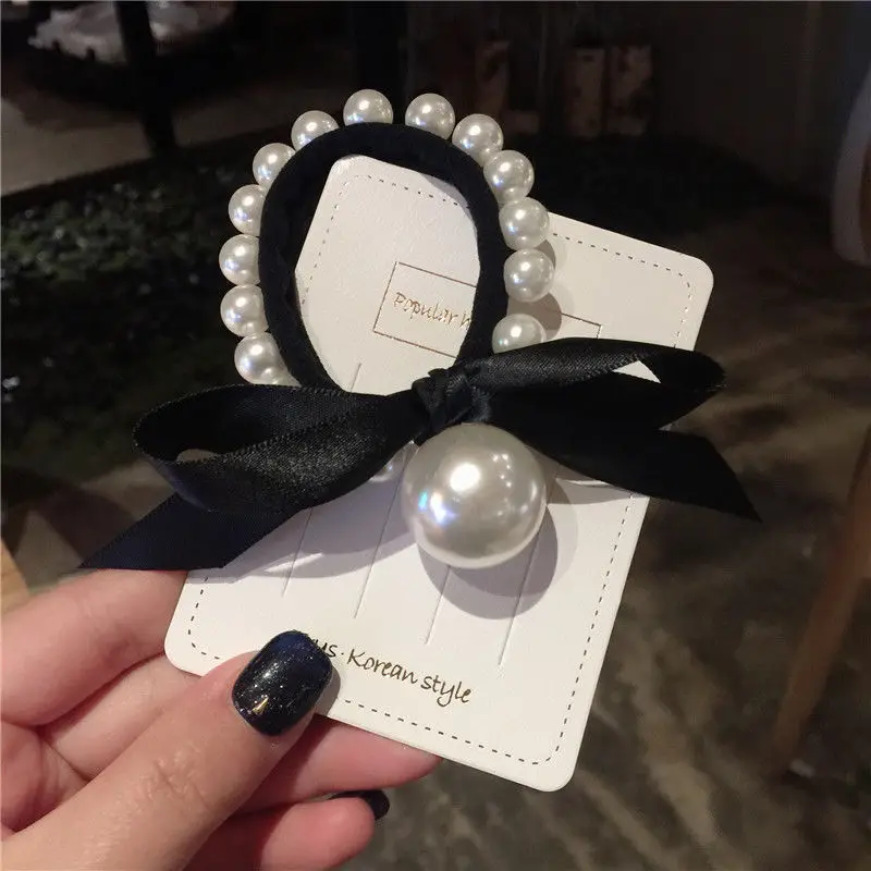 

Pearl Hair Ties Fashion Korean Style Hairband Scrunchies Girls 1pc onytail Holders Rubber Band Hair Accessories Woman