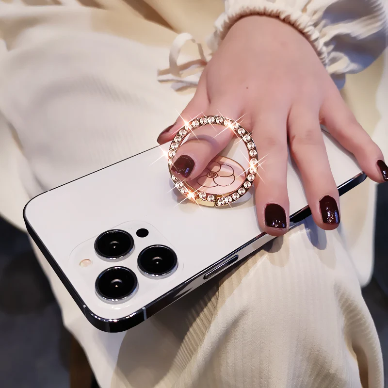 diamond ring mobile phone holder metal ring mobile phone holder suitable for iphone huawei samsung fashion universal stand free global shipping