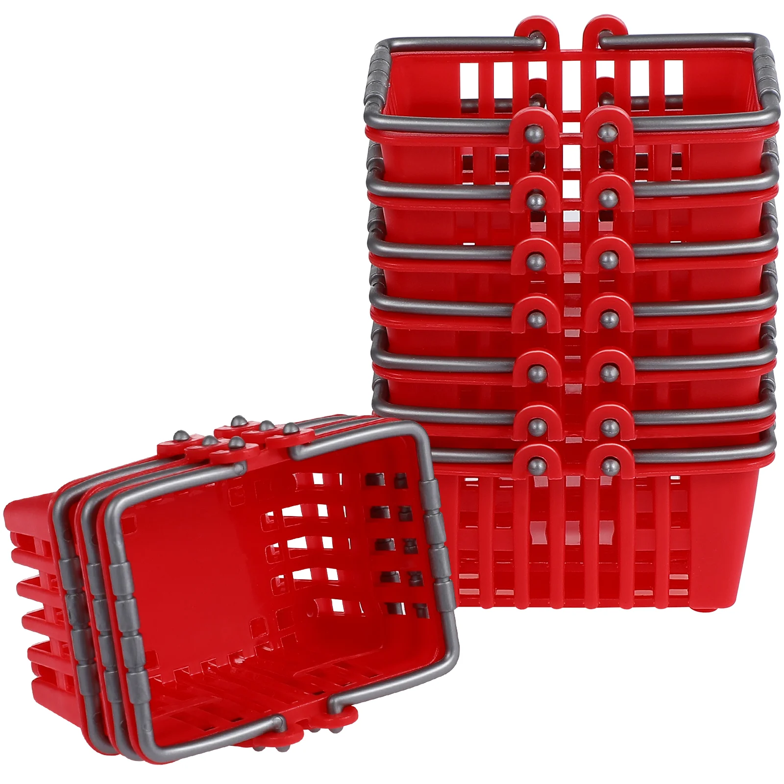 

Shopping Basket Baskets Mini Cart Kids Tiny Toy Miniature Grocery Play Model Storage House Toys Kid Decor Handles Pretend Store