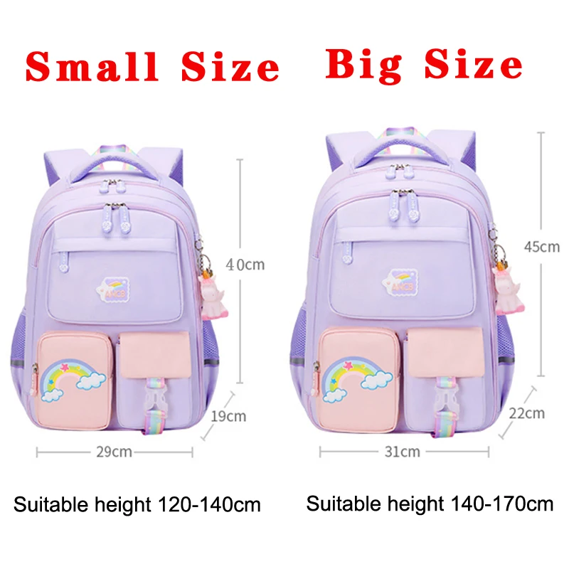 Girls' School Backpacks Grades 3 Rainbow School Bags for Teenager Girls Princess Primary Backpack Kid Schoolbag Mochila Infantil