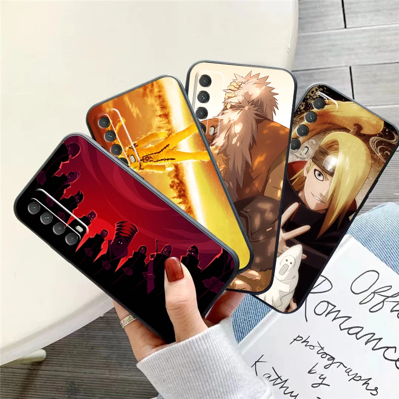 

Japan NARUTO Anime Phone Case For Huawei Honor 7A 7X 8 8X 8C 9 V9 9A 9X 9 Lite 9X Lite Black Back Liquid Silicon Soft