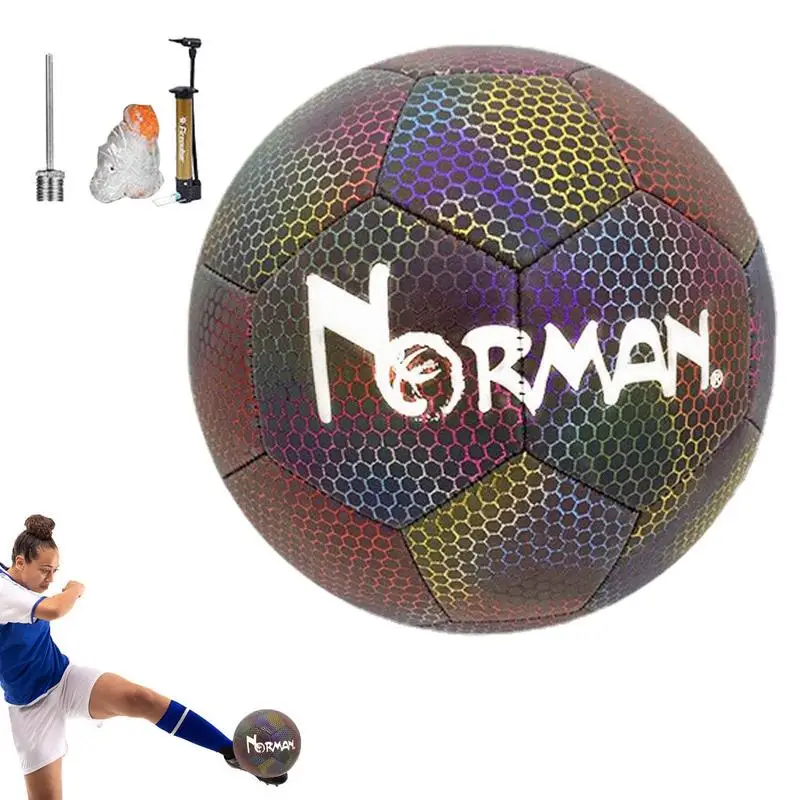 

Night Time Soccer Ball Size 4/5 Reflective Colorful Luminous Football For Student Teenagers Outdoor Team Training Balls