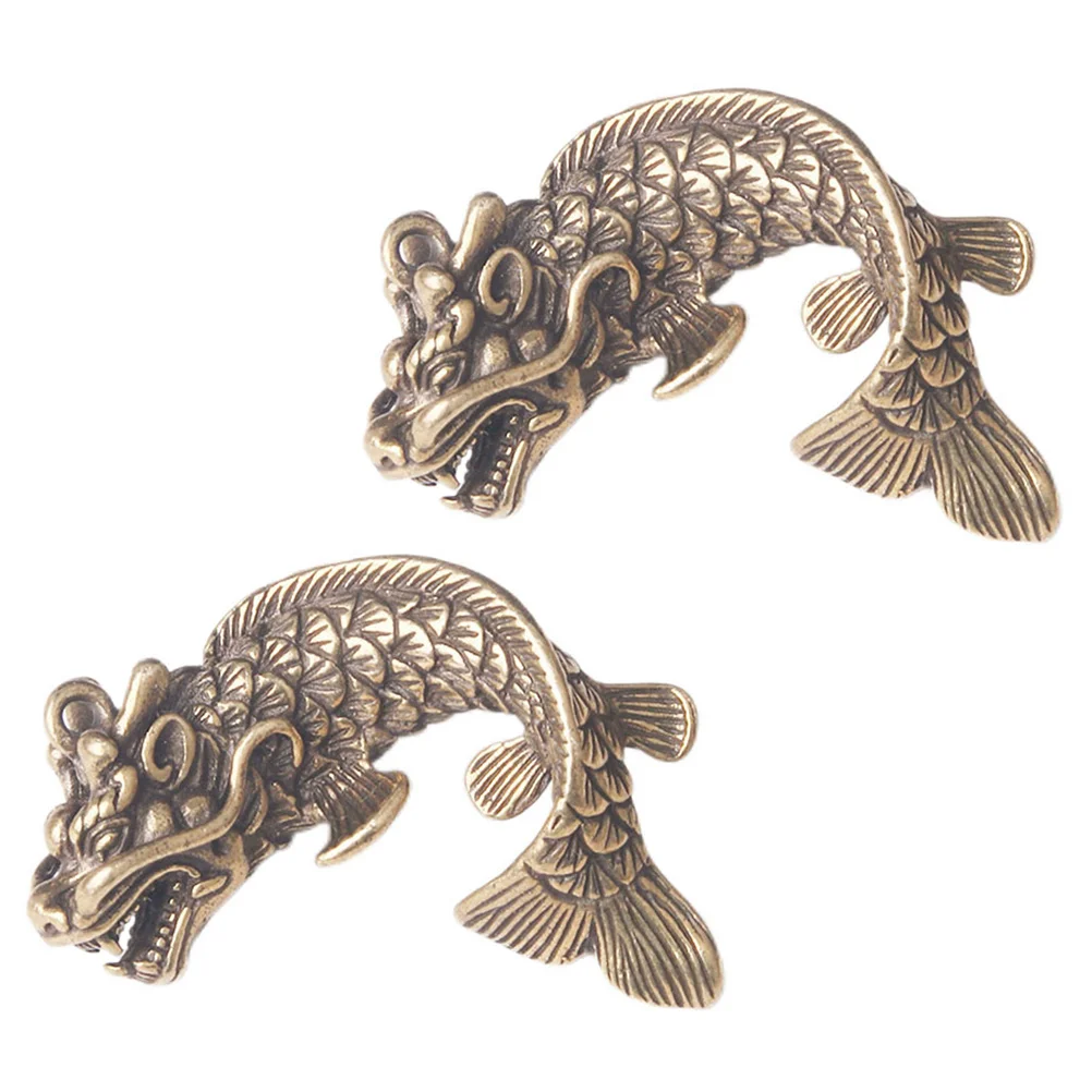 

Figurine Chinese Statue Golden Charms Brass Wealth Pendant Fengshui Pendants Key Fortune Arowana Carp Lucky Ornaments Luck Good